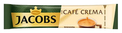Jacobs open stick poured into a cup of hot water, demonstrating fast preparation