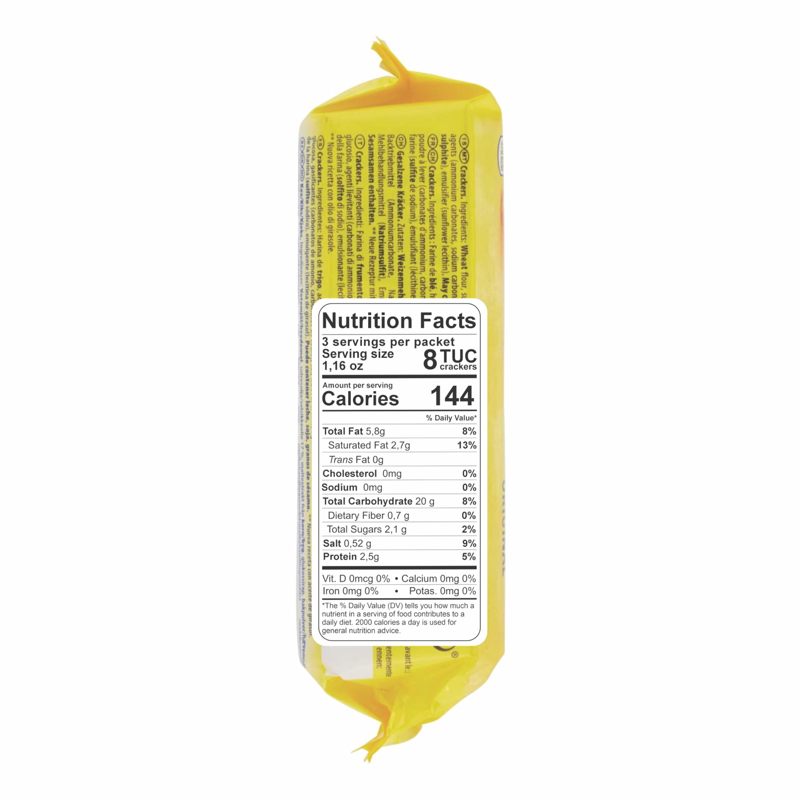 Jacobs Tuc multiple 100g sleeves stacked highlighting convenient five-pack supply