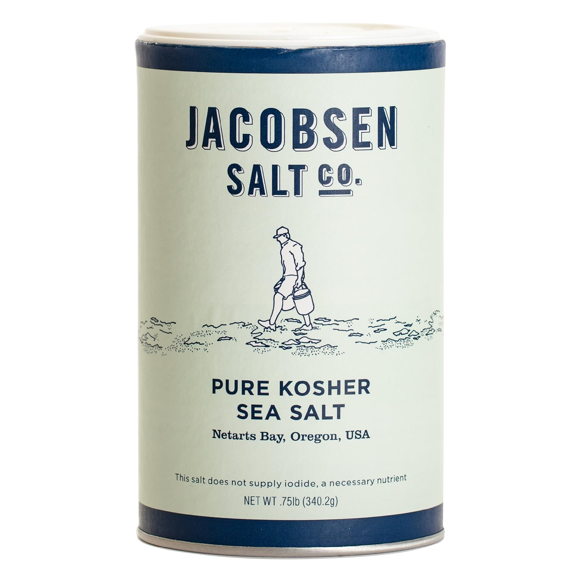 Jacobsen Salt Co. jar front packaging showing 12 oz label and brand