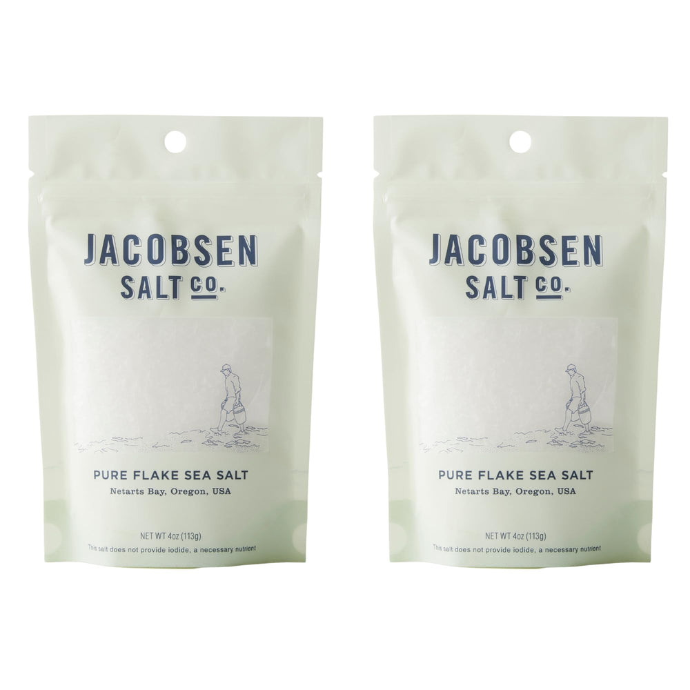 Jacobsen Salt Co. front packaging showing two 4 oz jars and branding benefit: great gift