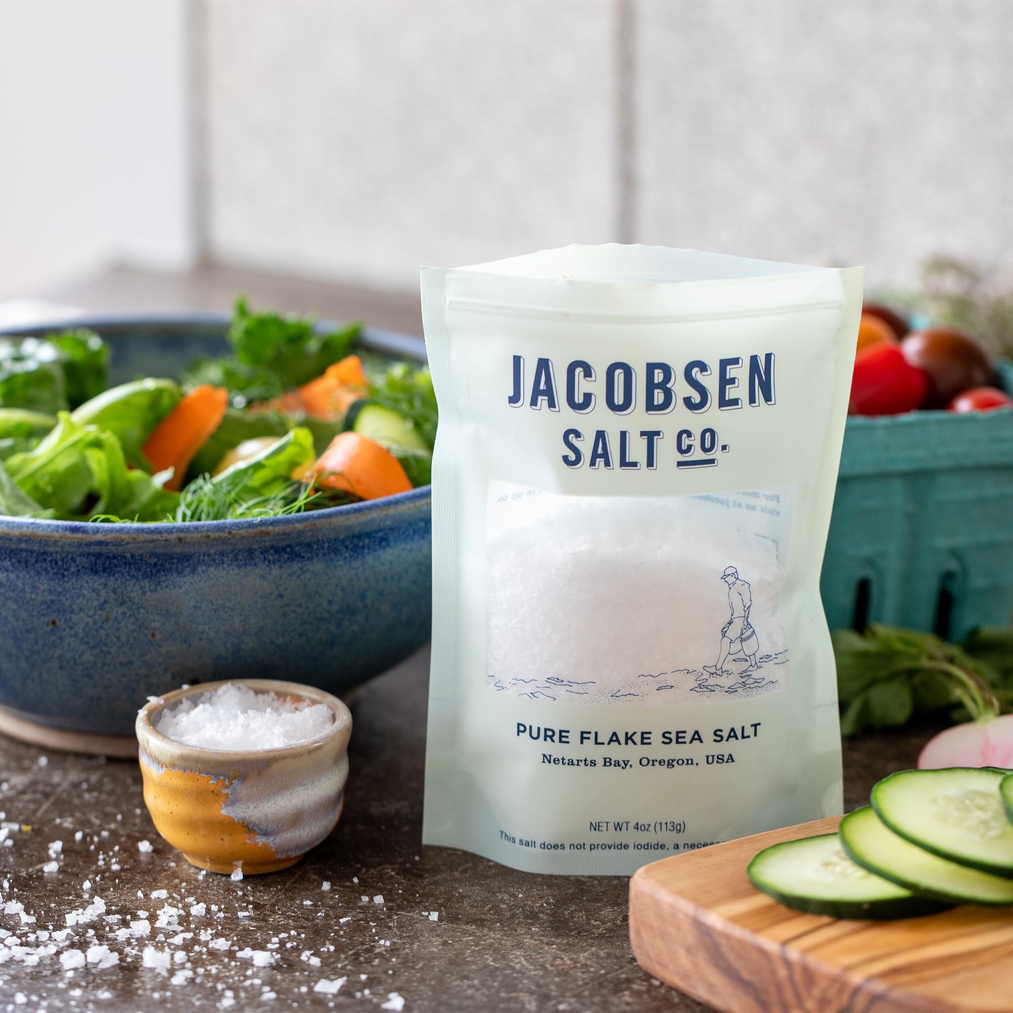 Jacobsen Salt Co. sprinkled on steak showing finishing texture and flavor lift benefit