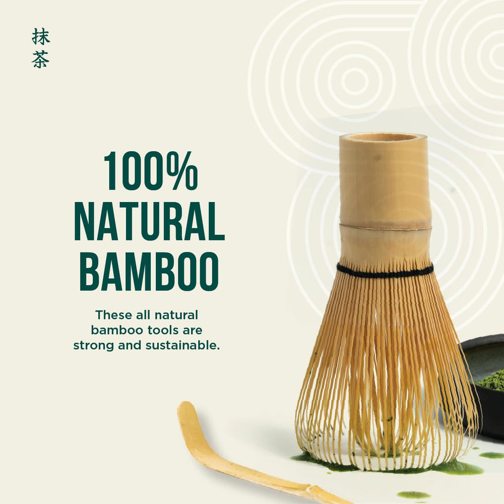 Jade Leaf Matcha close-up of bamboo whisk tines highlighting froth-friendly design