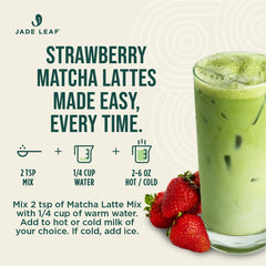 Jade Leaf Matcha hot strawberry latte demonstrating creamy foam