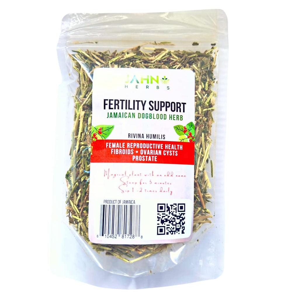 Jahno Herbs front packaging showing 3 oz wildcrafted tea and clear product view