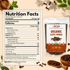Jai Ho open zip-lock pouch of whole cloves demonstrating easy resealable storage benefit