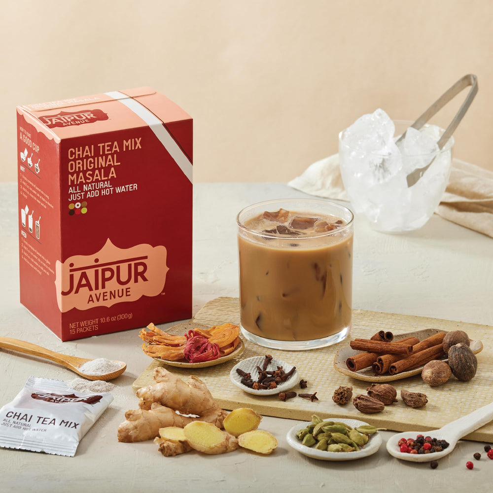 Jaipur Avenue iced chai latte in glass illustrating refreshing cold-brew versatility