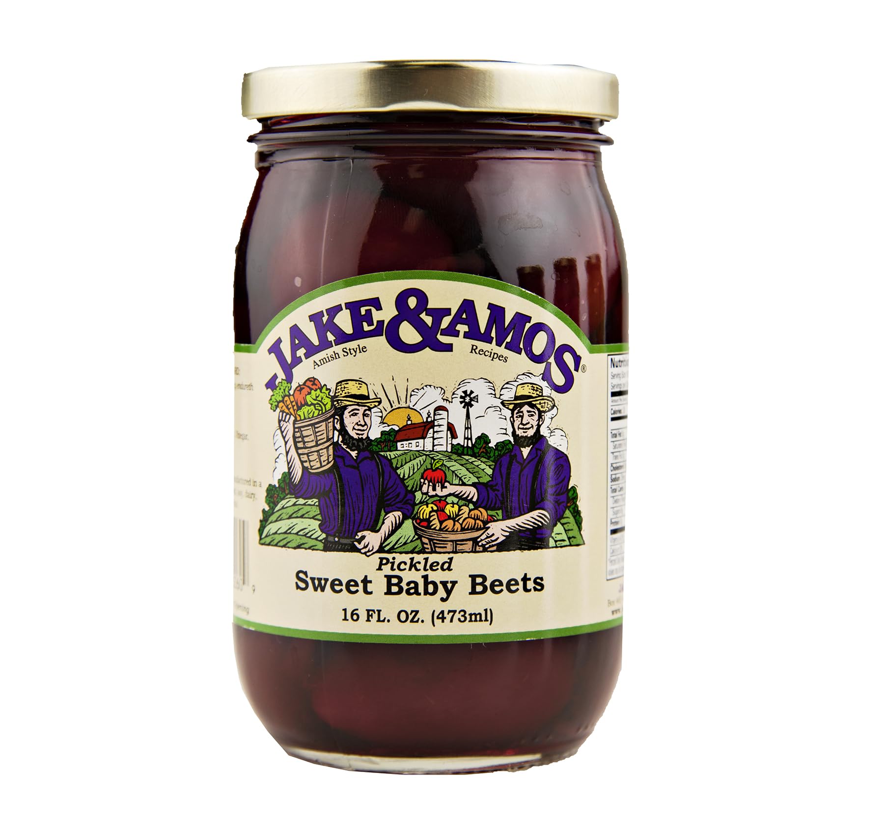 Jake & Amos front jars showing two 16 oz jars and label, clear presentation benefit