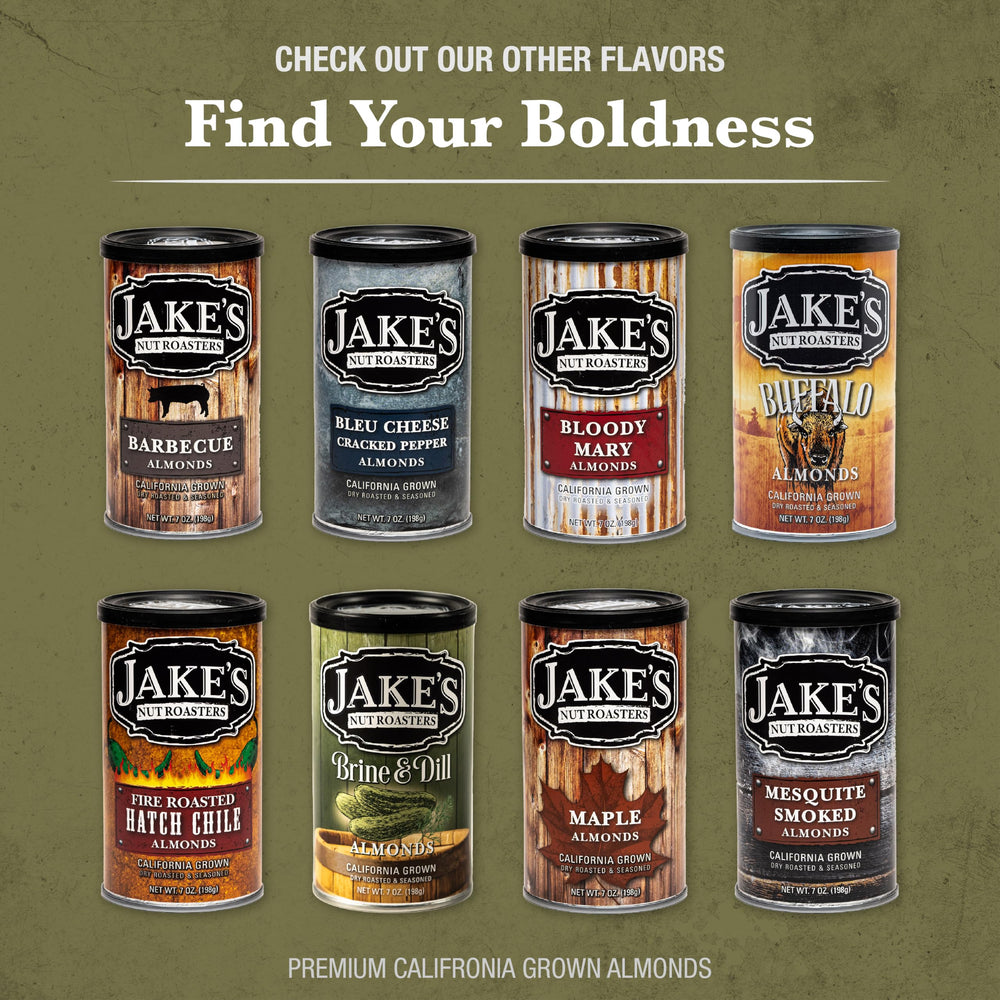 Jake's Nut Roasters almonds served on a snack board with cheese offering tasty entertaining option