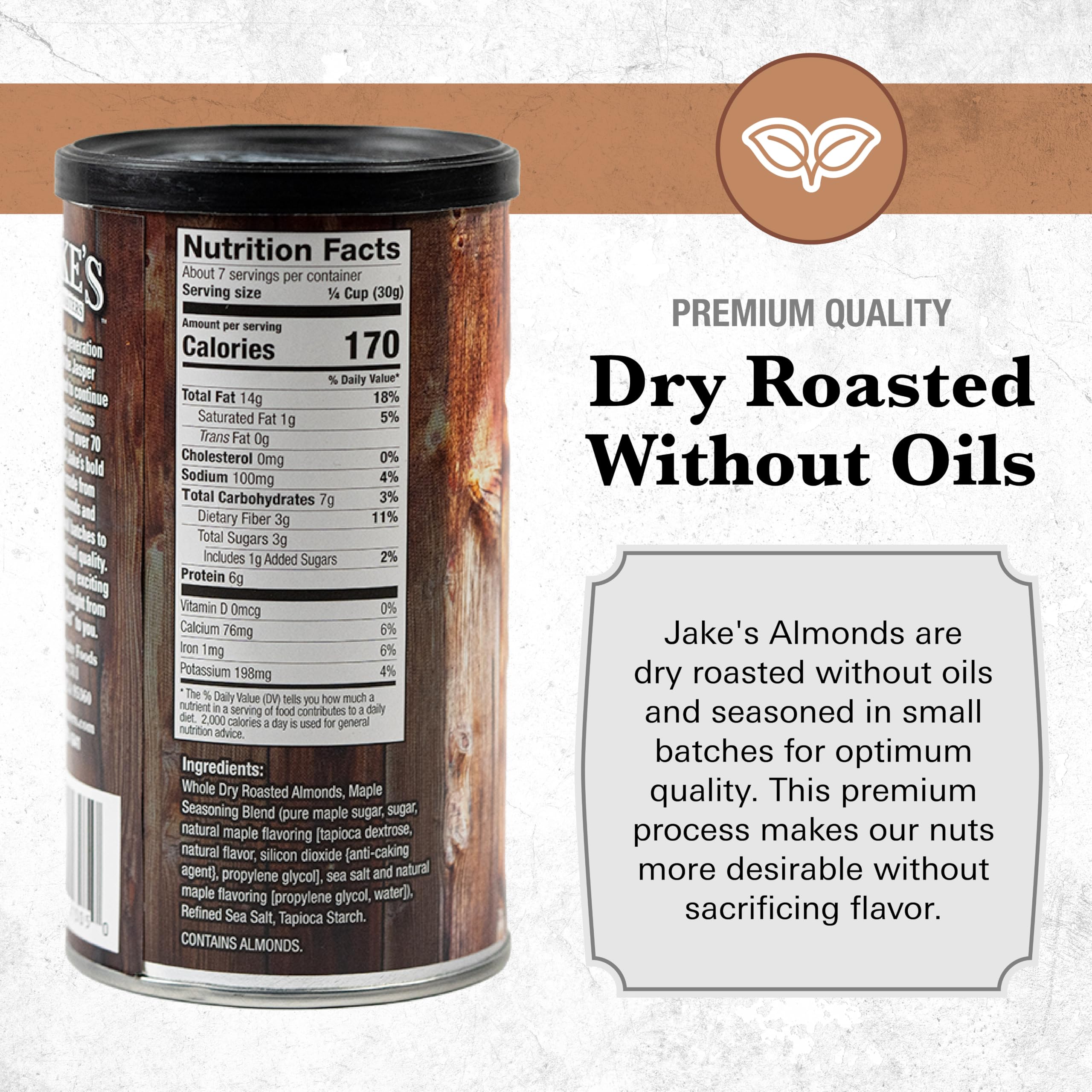 hand holding single Jake's Nut Roasters can to show 7 oz size and portability