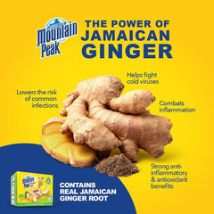 Jamaica Mountain Peak instant ginger powder texture in bowl illustrating quick dissolving