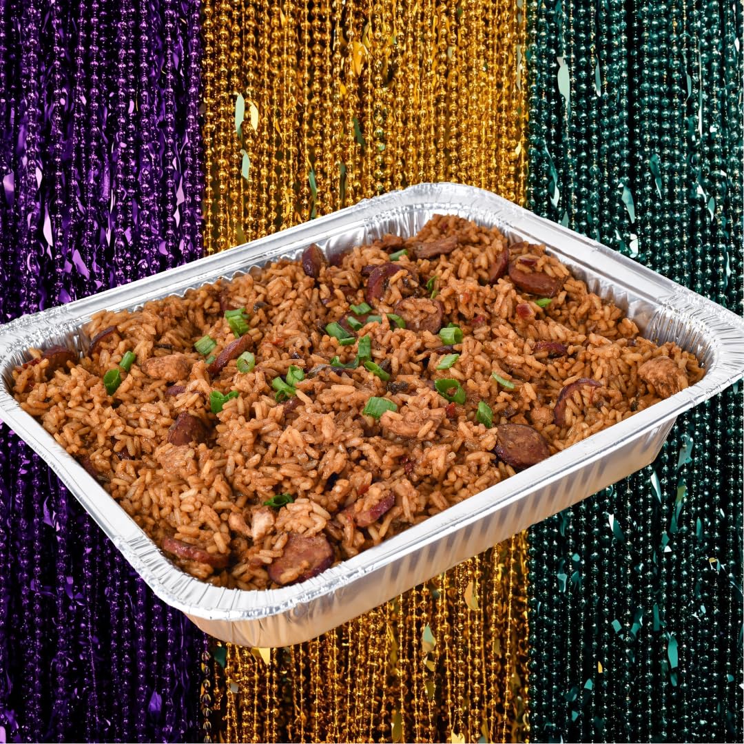 Jambalaya Girl cooked jambalaya in bowl showcasing rich stock and mixed proteins