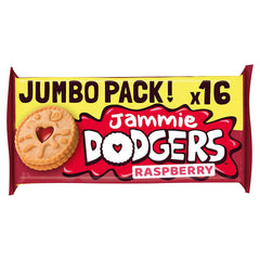 Jammie Dodgers front packaging showing twin 280g pack and nostalgic jam-centre appeal