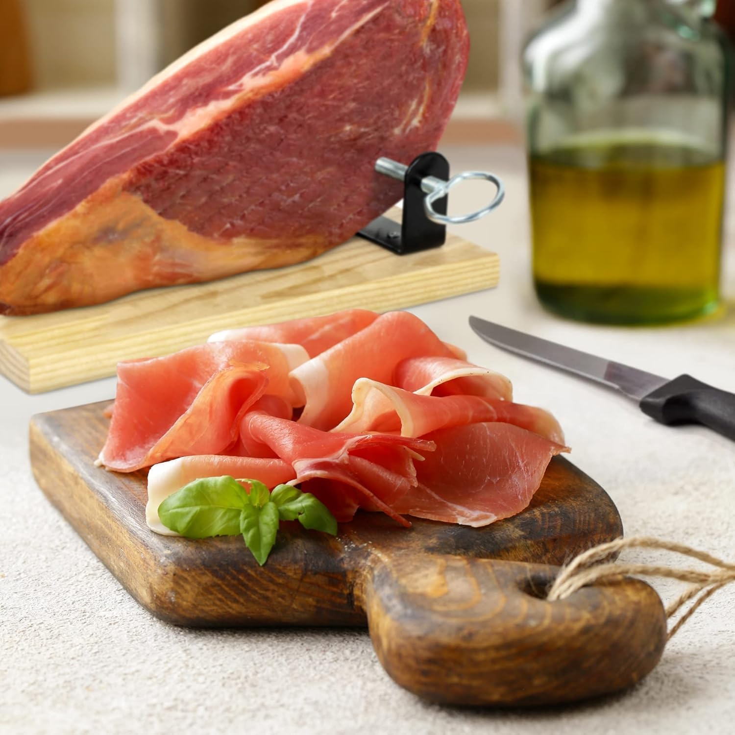 Close-up of Jamonprive thin slices highlighting delicate texture and savory appeal