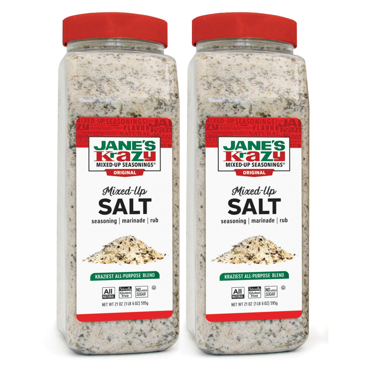 Jane's Krazy front packaging showing jar label and size, highlights bold flavor