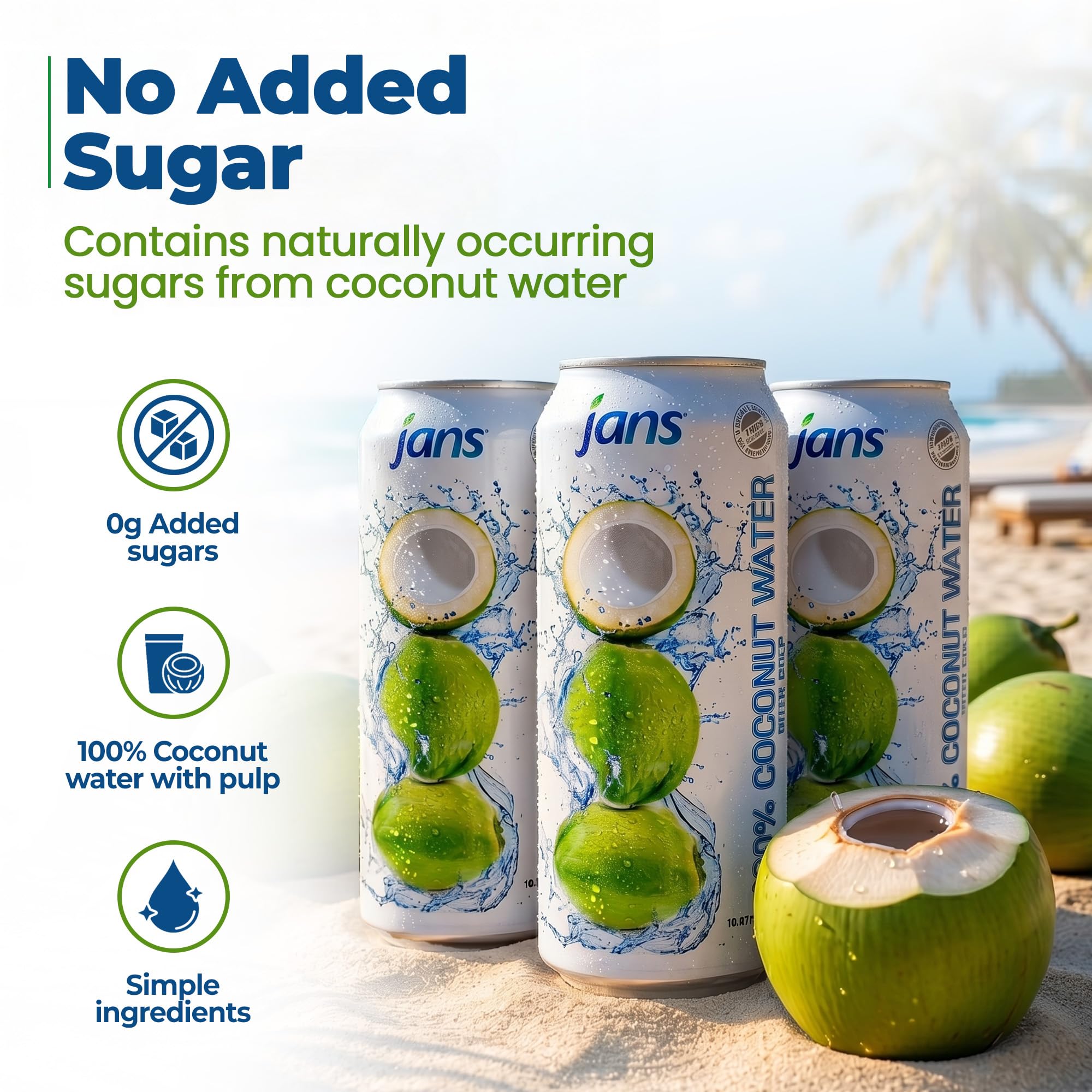 Jans opened can poured over ice, brand refreshment on display
