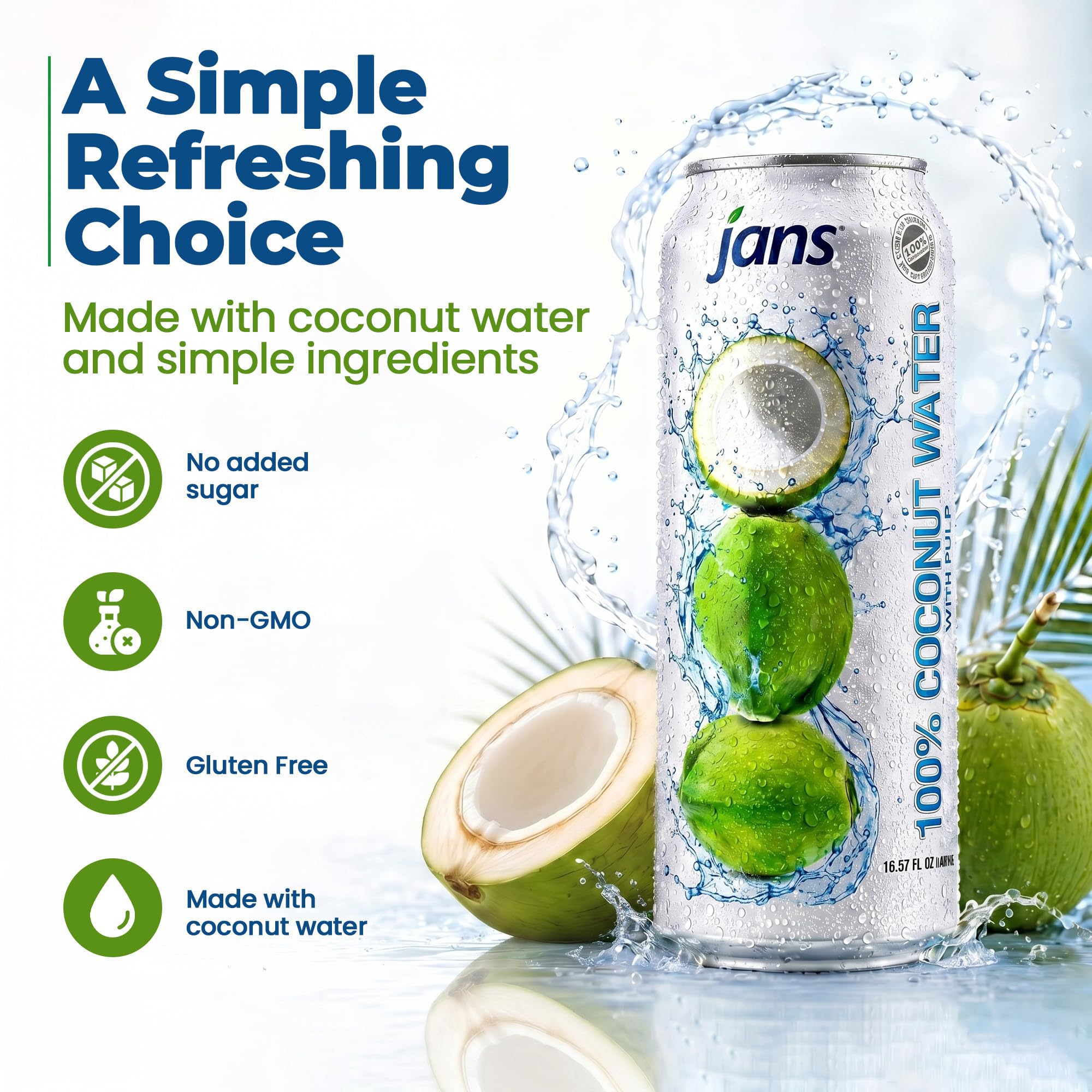 Jans can beside glass for scale, Jans single-serve portion clarity
