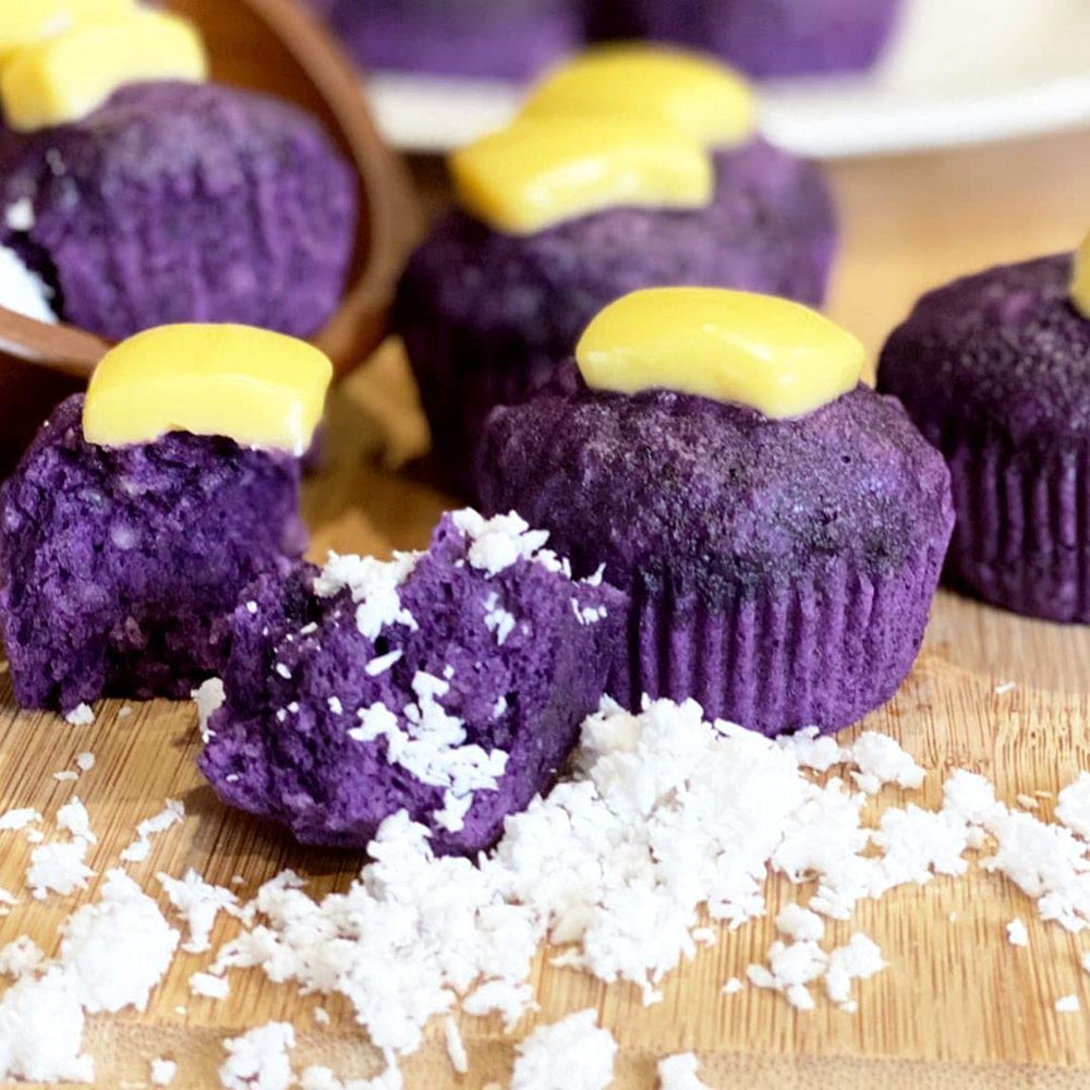 Kitchen scene using Jans ube condensed milk for desserts showing practical use