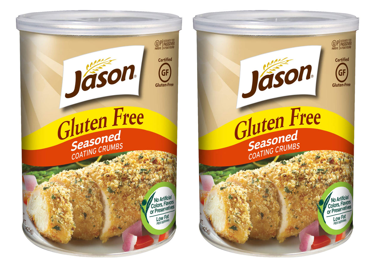 Jason seasoned panko front packaging showing resealable container and label benefit