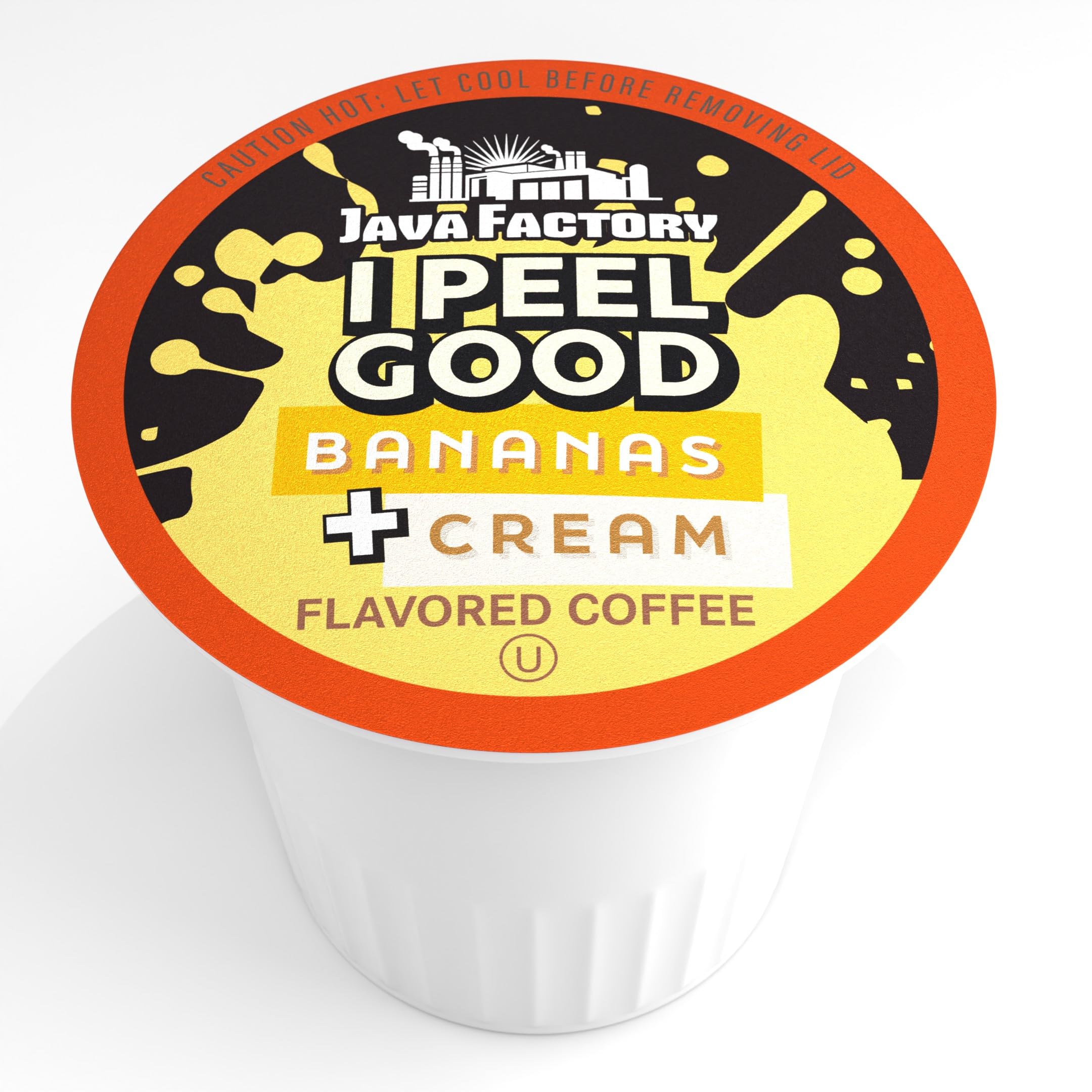 Java Factory brewed cup with crema highlighting rich flavor and comforting aroma benefit