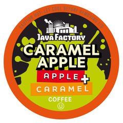 Java Factory front box showing caramel apple flavor and pack size benefit
