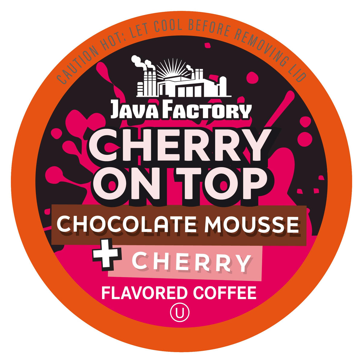 Java Factory front packaging showing 40-count cherry flavored pods and convenience