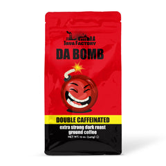 Java Factory front packaging showing bold label and strong roast benefit