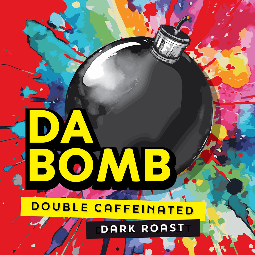 Java Factory dark roast pouring from bag into brewer showcasing rich color