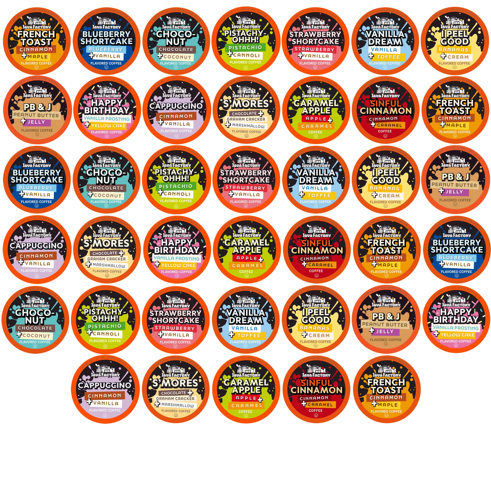 Java Factory front packaging showing 40-count variety sampler and convenience