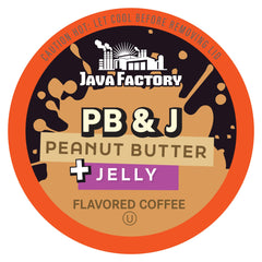 Java Factory front packaging showing 40-count and flavor, playful shelf appeal