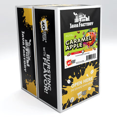 Java Factory pod foil top close-up highlighting freshness seal benefit