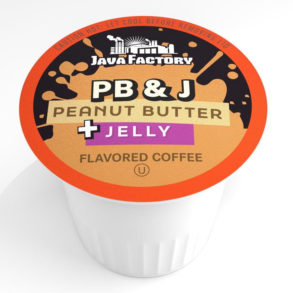 Java Factory single pod close-up displaying pod texture and easy-use benefit