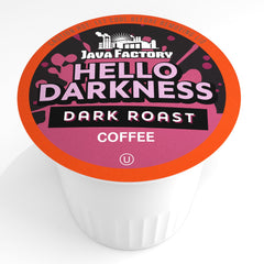 Java Factory pod placed in Keurig brewer illustrating quick single-serve brewing