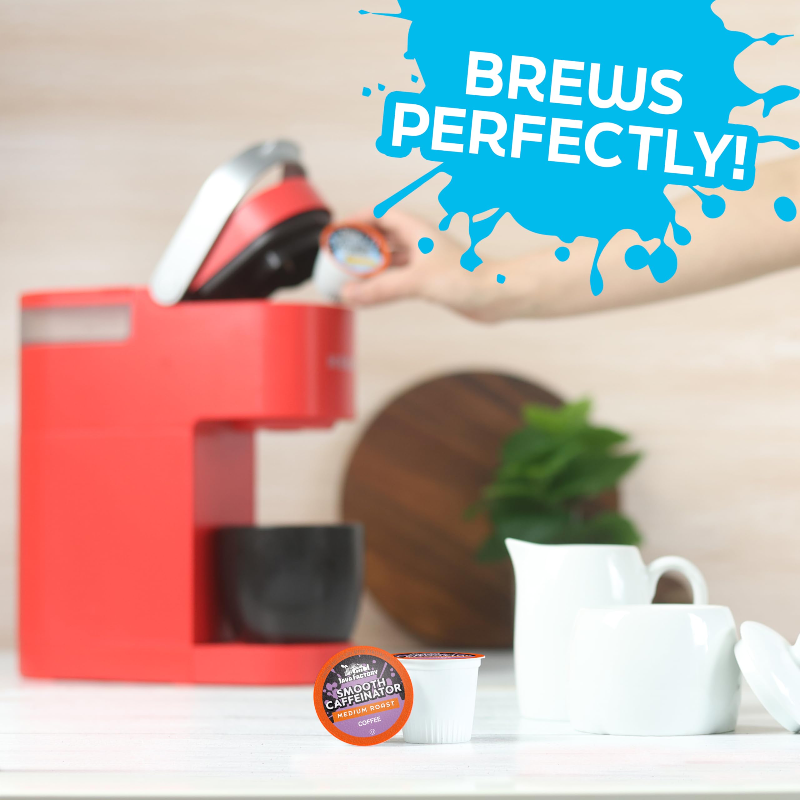 Java Factory open pod with visible grounds demonstrating freshness