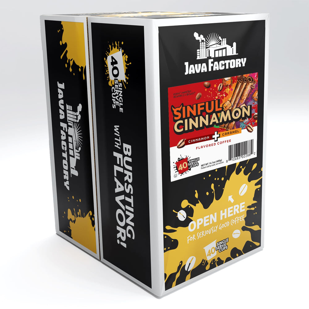 Java Factory close-up of pod top label displaying compatibility and easy identification benefit
