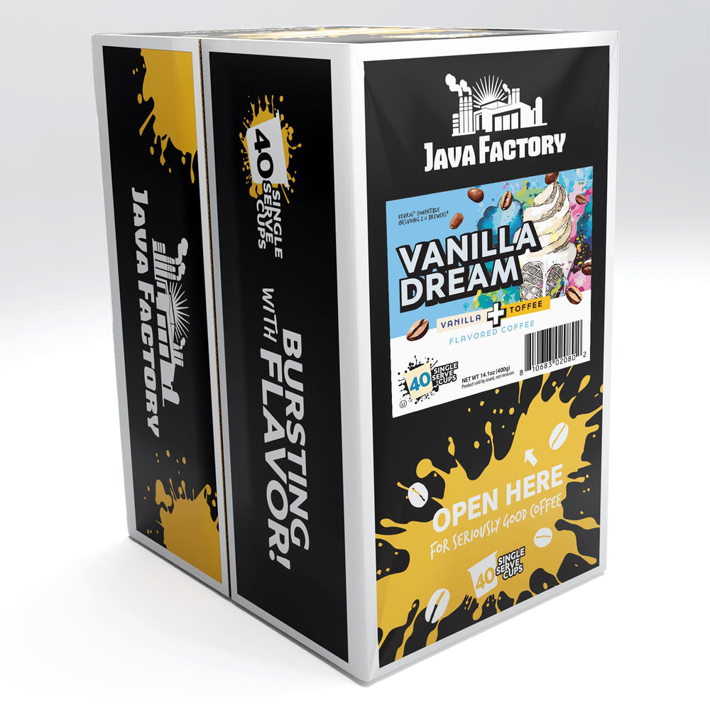 Java Factory close-up of a single pod showing foil seal and easy-use design