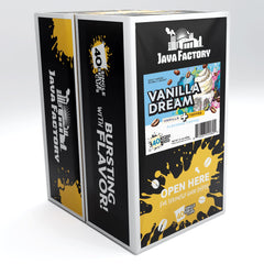 Java Factory close-up of a single pod showing foil seal and easy-use design