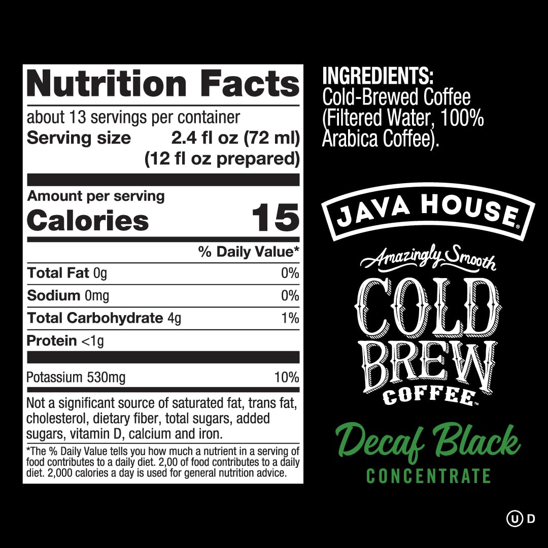 Java House bottle next to a hand for 32 oz scale comparison illustrating portion size benefit