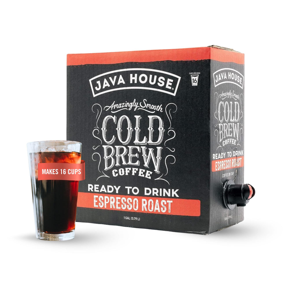 Java House front packaging 128 fl oz showing ready-to-drink convenience
