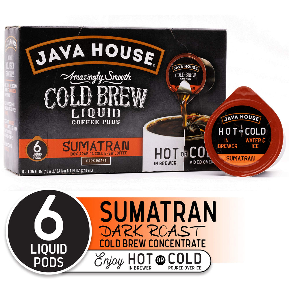Java House concentrate close-up highlighting dark, smooth liquid texture