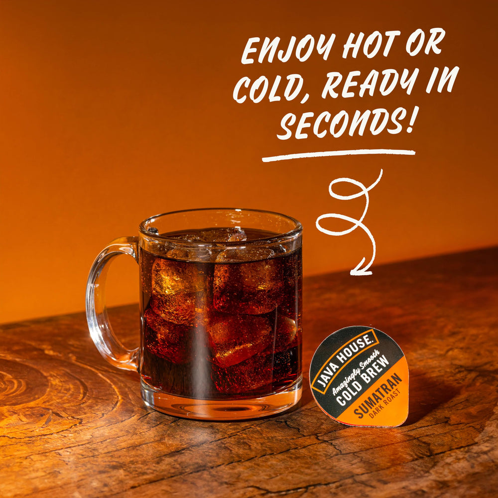 Java House concentrate added to hot cup demonstrating warming, smooth coffee