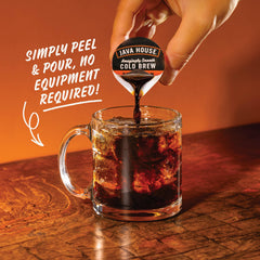Java House poured over ice in glass illustrating refreshing cold brew enjoyment