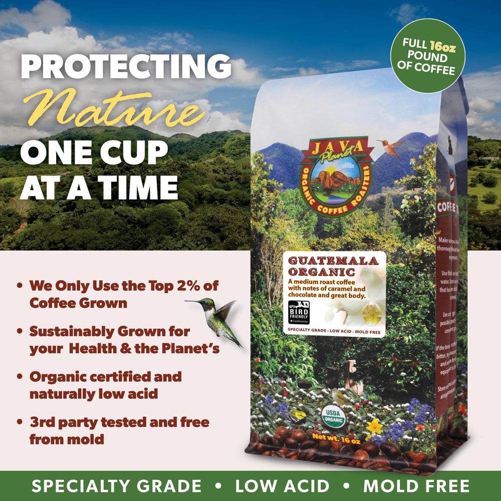 Java Planet Smithsonian Bird Friendly badge indicating sustainable farming benefit