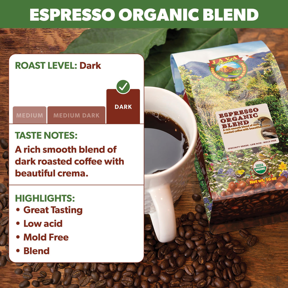 Java Planet espresso shot with crema demonstrating rich body and flavor