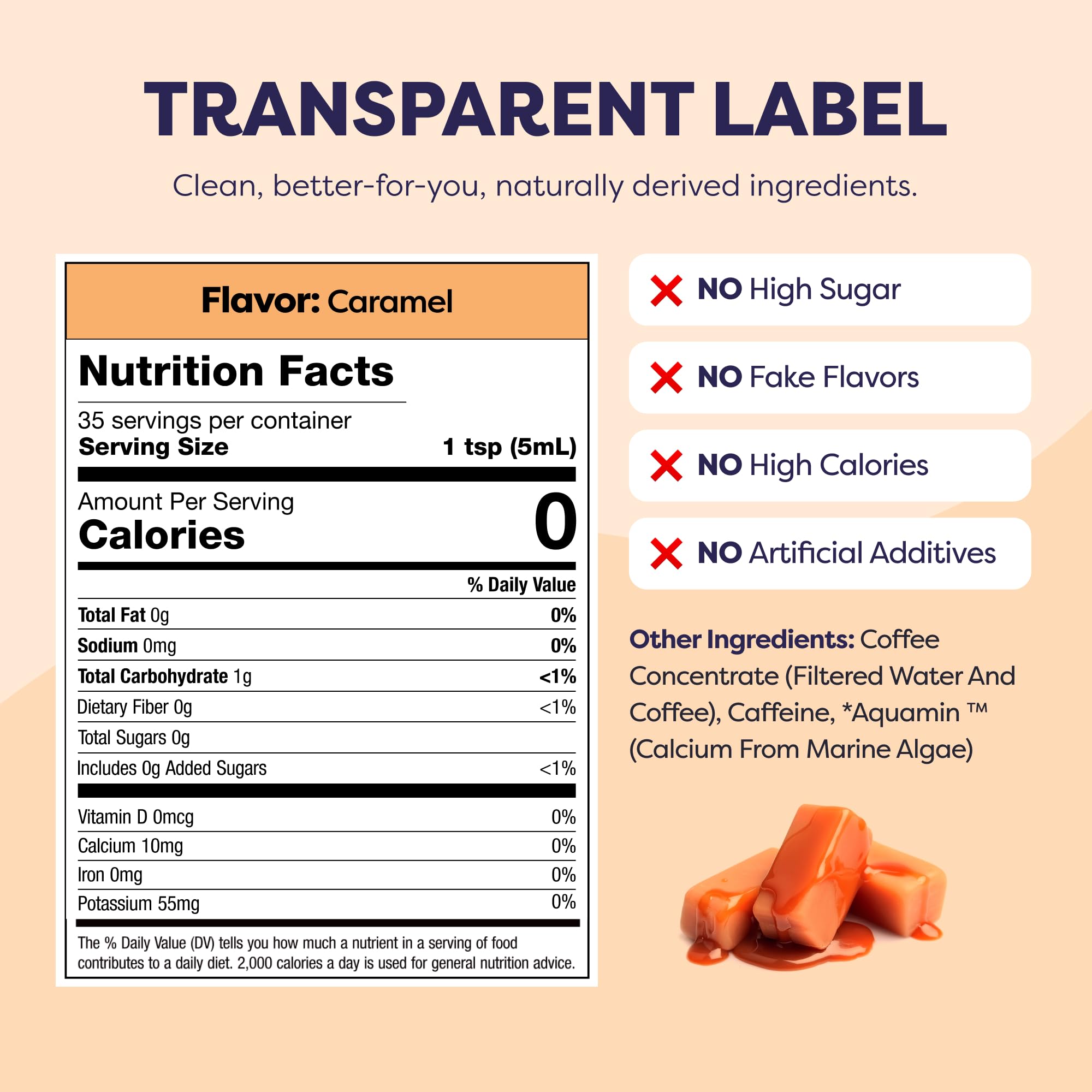 Javvy bottle close-up label highlighting ingredients and clean formulation
