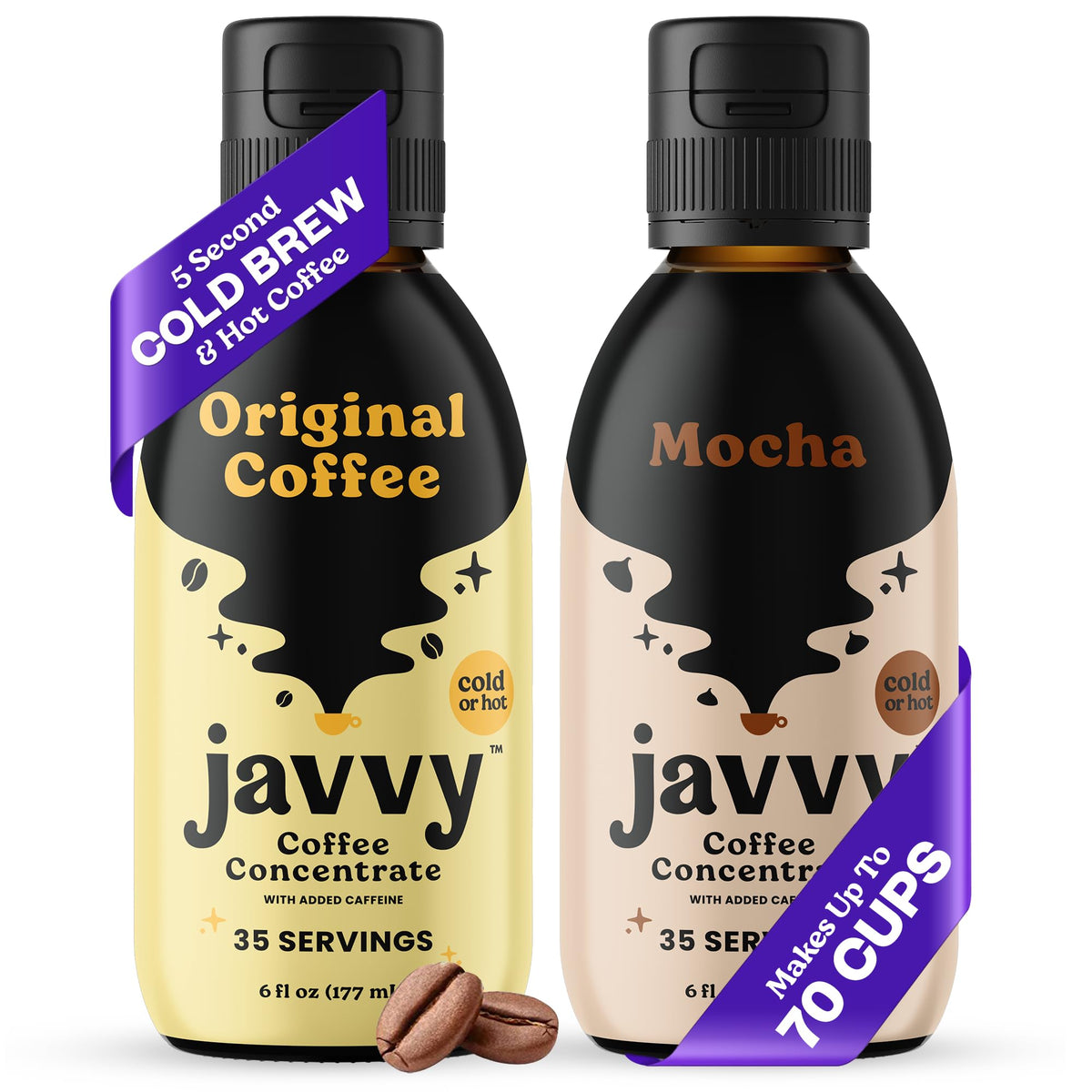 Javvy two-bottle pack front view showing convenience and value