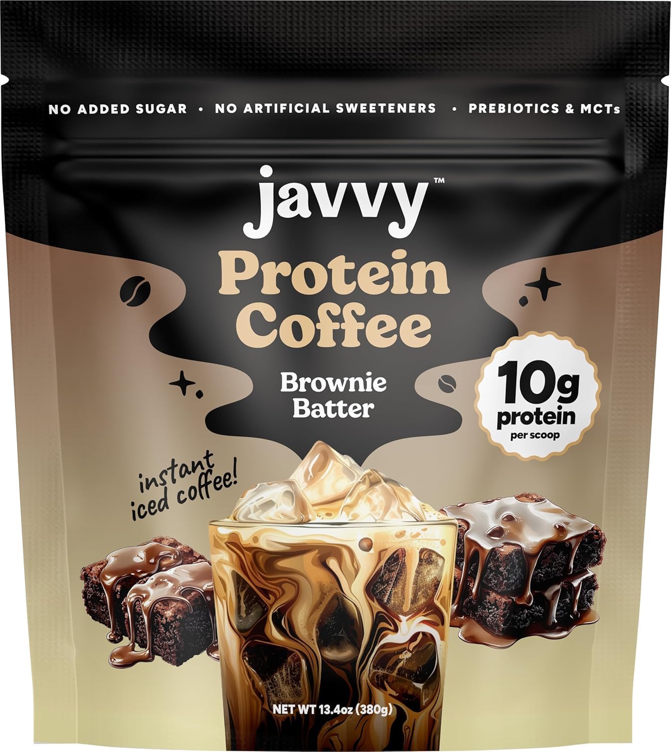 Javvy front packaging showing flavor and quick protein boost