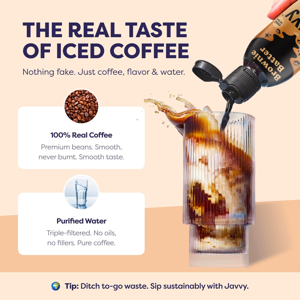 Javvy ingredients label close-up showing Arabica sourcing clarity