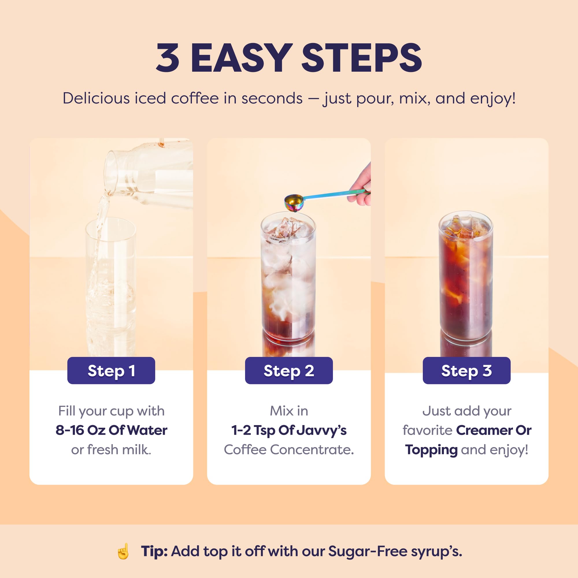 Javvy kitchen scene with served drink showing everyday lifestyle benefit