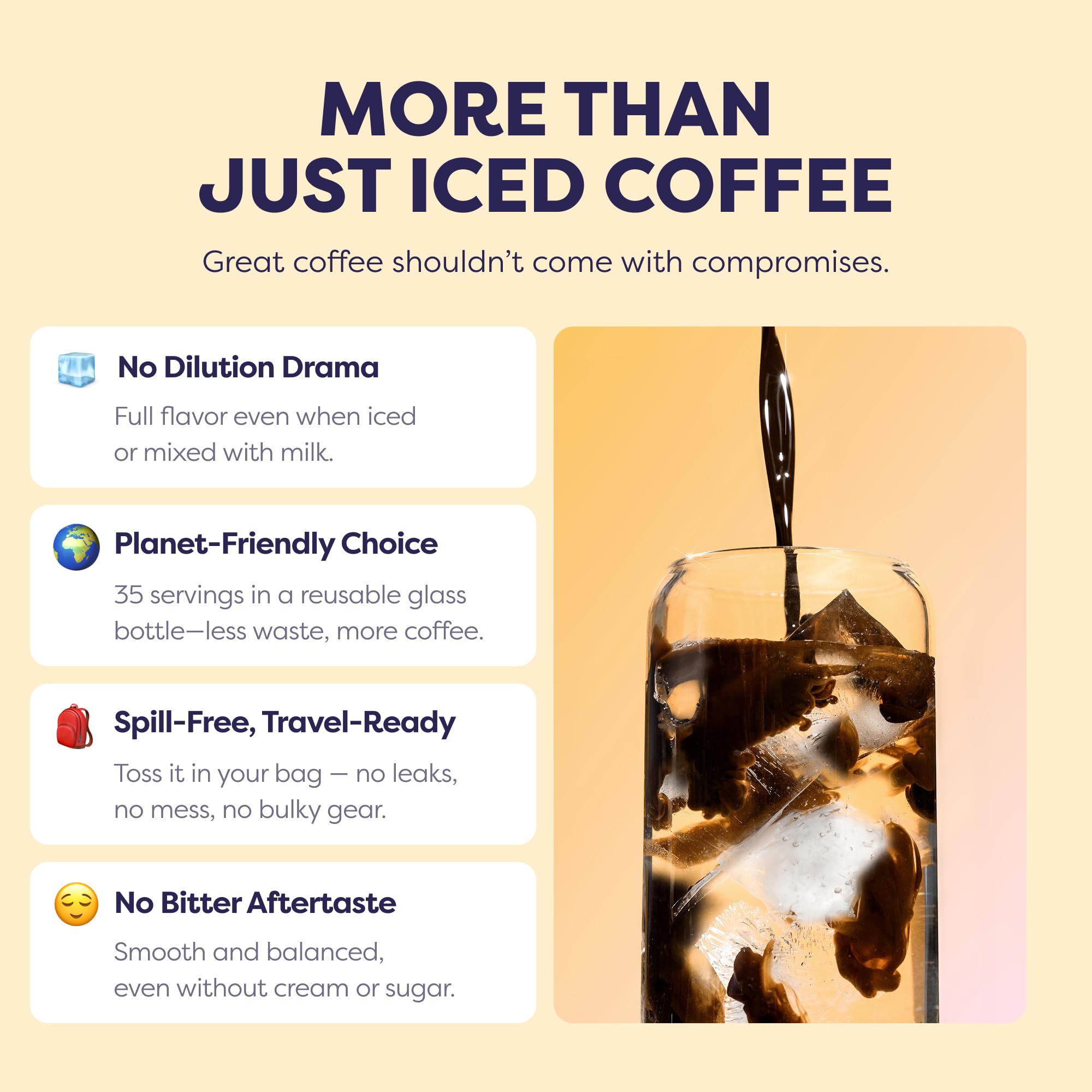 Handheld latte made with Javvy concentrate showcasing creamy, café-style indulgence at home