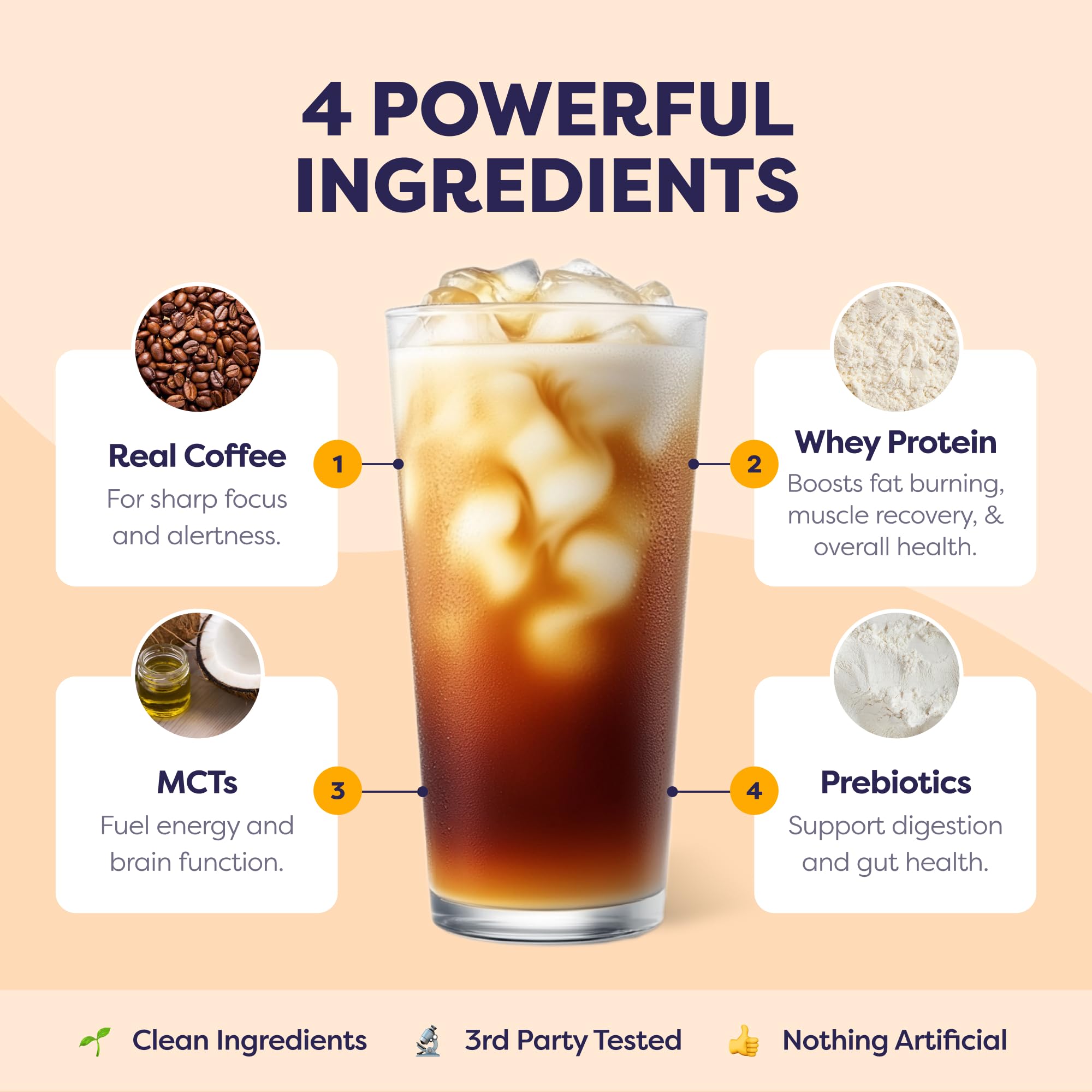 Javvy powder pouring into cold brew for creamy iced coffee